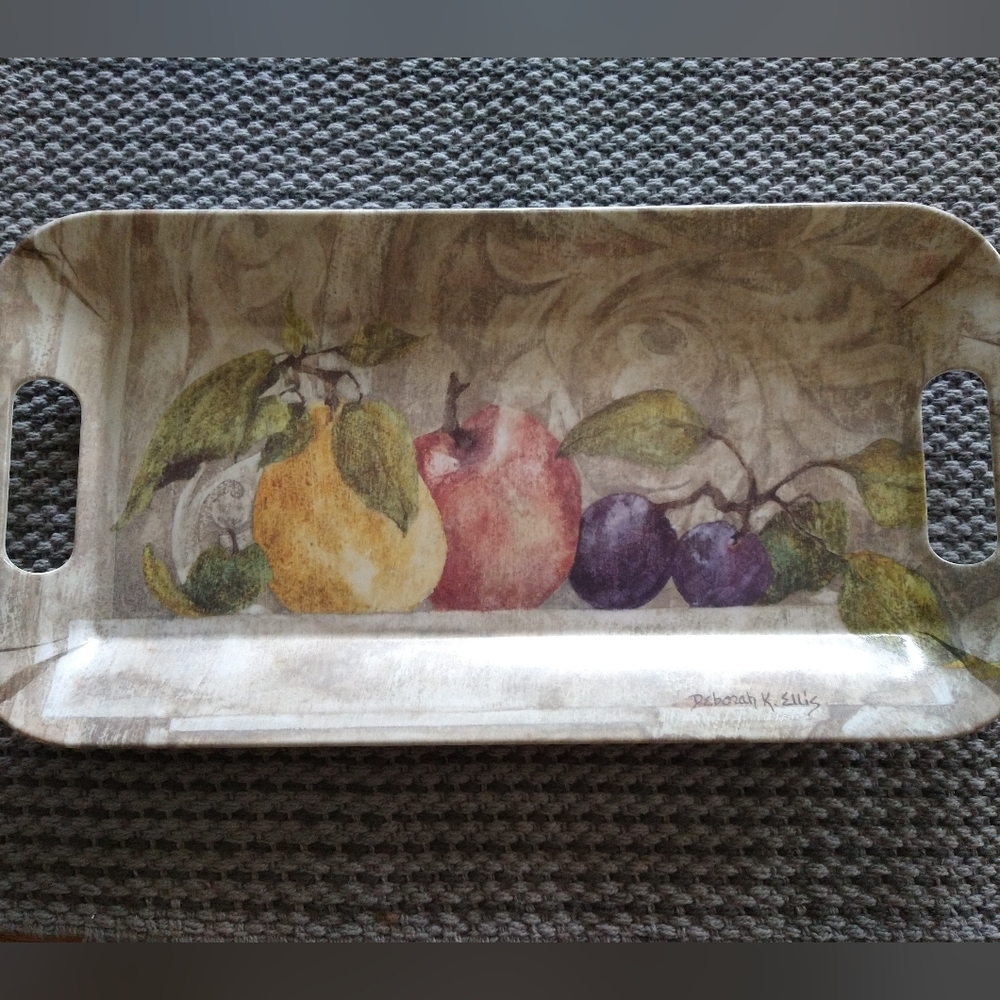 Melamine Serving Tray with Fruit Motif
